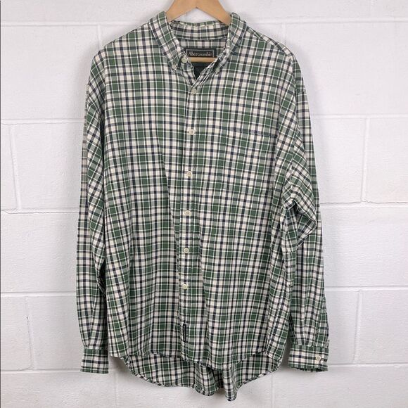 Abercrombie and Fitch men’s plaid button up long sleeve shirt casual size L - Picture 1 of 5